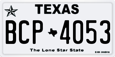 TX license plate BCP4053
