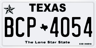 TX license plate BCP4054