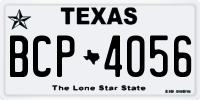 TX license plate BCP4056