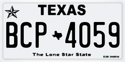 TX license plate BCP4059