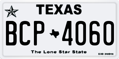 TX license plate BCP4060