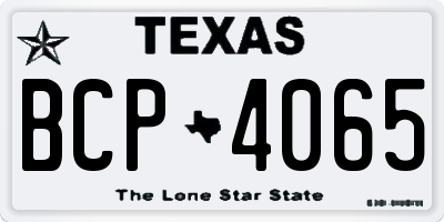 TX license plate BCP4065