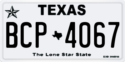 TX license plate BCP4067
