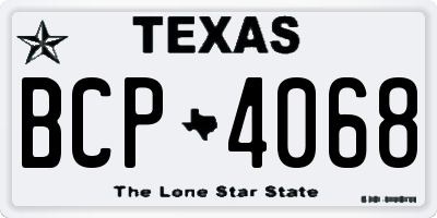 TX license plate BCP4068
