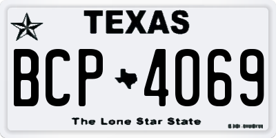TX license plate BCP4069