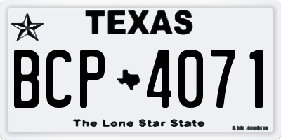 TX license plate BCP4071