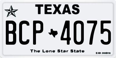 TX license plate BCP4075