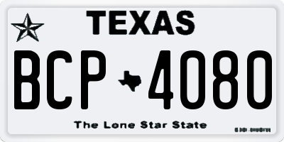 TX license plate BCP4080