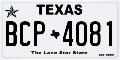 TX license plate BCP4081