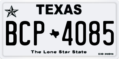 TX license plate BCP4085