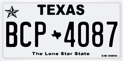 TX license plate BCP4087
