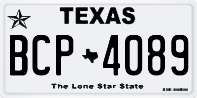 TX license plate BCP4089