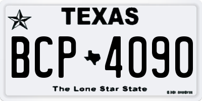 TX license plate BCP4090