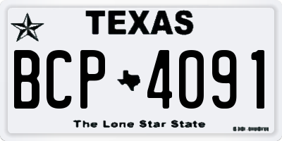 TX license plate BCP4091
