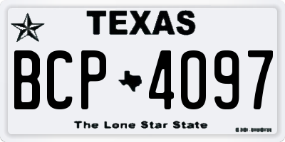 TX license plate BCP4097