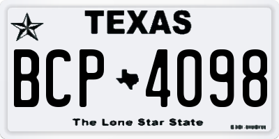 TX license plate BCP4098