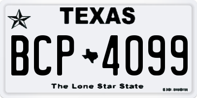TX license plate BCP4099