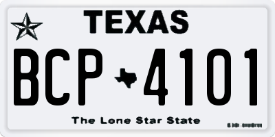 TX license plate BCP4101