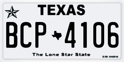TX license plate BCP4106