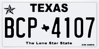 TX license plate BCP4107