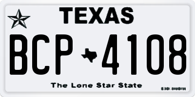 TX license plate BCP4108