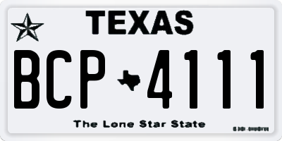 TX license plate BCP4111