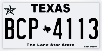 TX license plate BCP4113