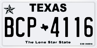 TX license plate BCP4116