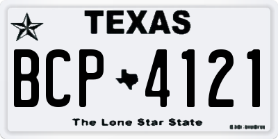 TX license plate BCP4121