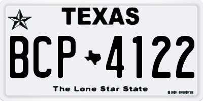 TX license plate BCP4122