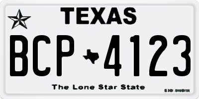 TX license plate BCP4123