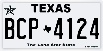 TX license plate BCP4124