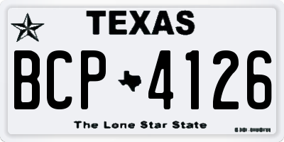 TX license plate BCP4126