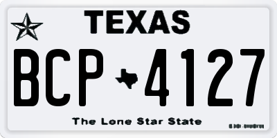 TX license plate BCP4127