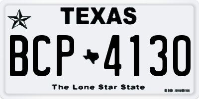 TX license plate BCP4130