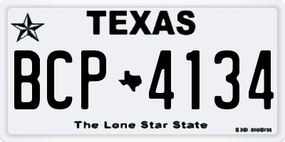 TX license plate BCP4134