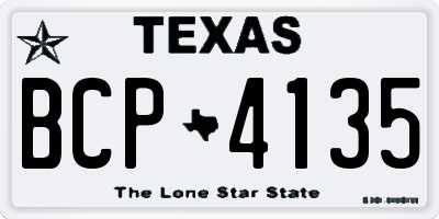 TX license plate BCP4135
