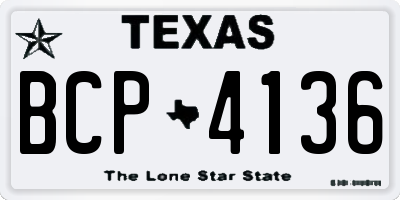 TX license plate BCP4136