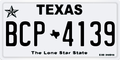 TX license plate BCP4139