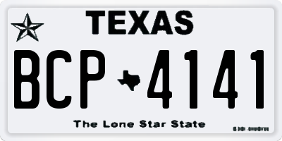 TX license plate BCP4141