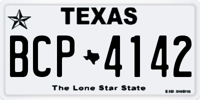TX license plate BCP4142