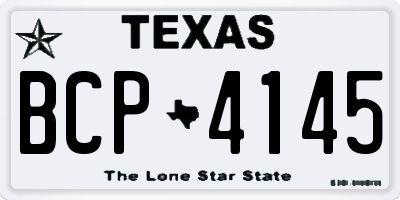 TX license plate BCP4145