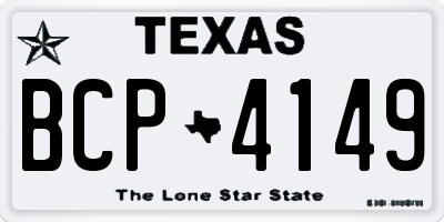 TX license plate BCP4149