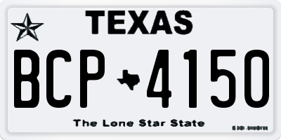 TX license plate BCP4150