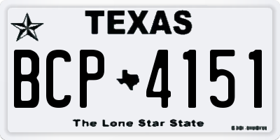 TX license plate BCP4151