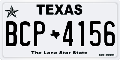 TX license plate BCP4156