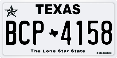 TX license plate BCP4158