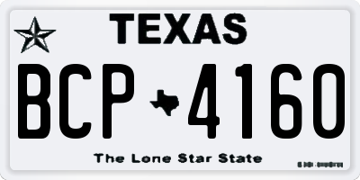 TX license plate BCP4160