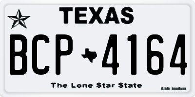 TX license plate BCP4164