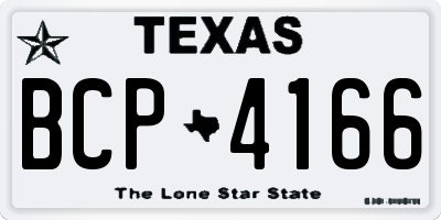 TX license plate BCP4166